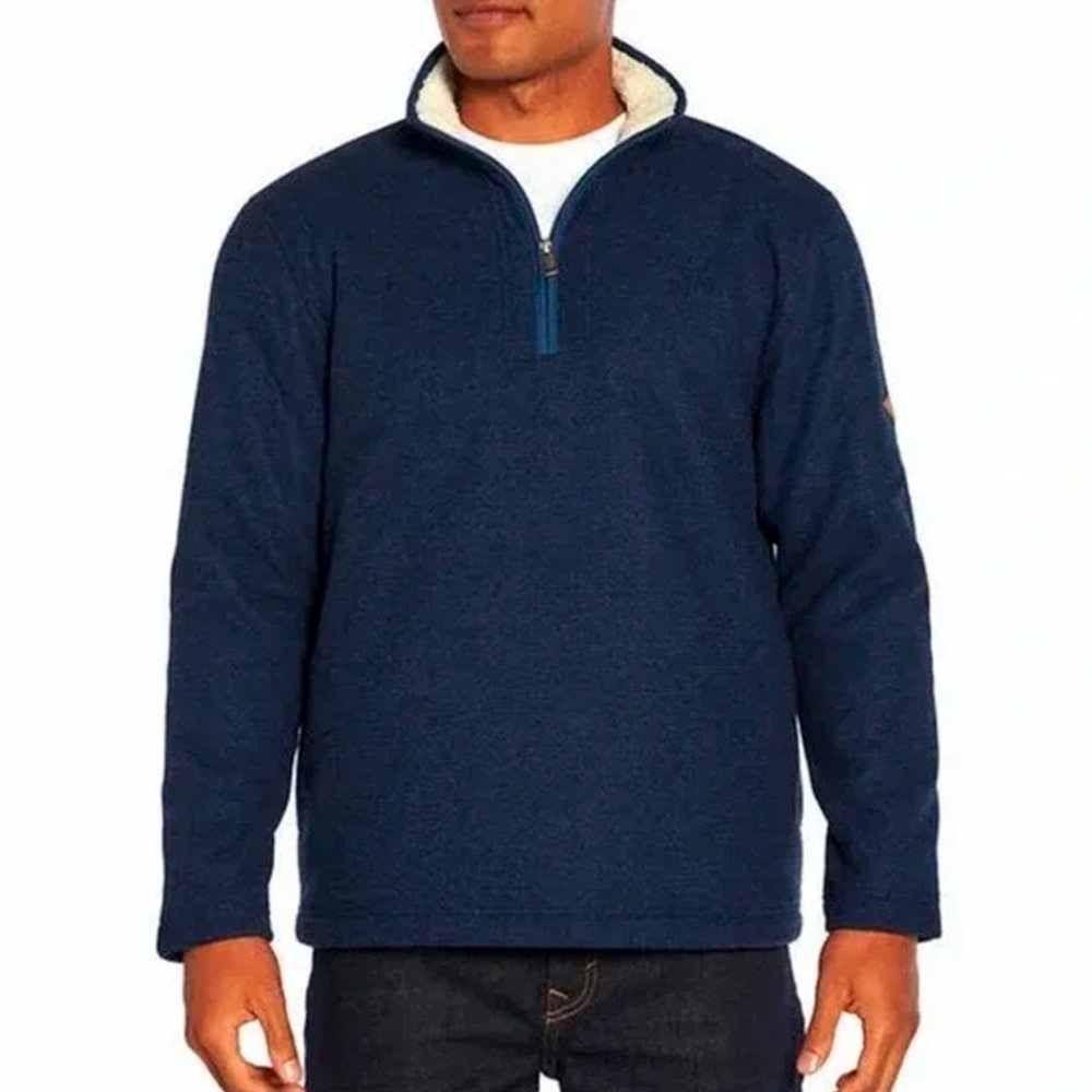 Orvis NWT 1/4 Zip Pullover Fleece Lined Sweater Jacket Hand Warmer Pockets L